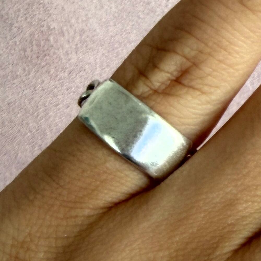 sterling silver vintage curb chain engravable signet ring size 5